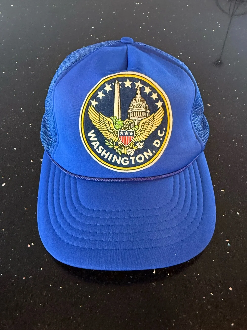 Washington D.C. Blue Trucker Hat with Eagle Patch